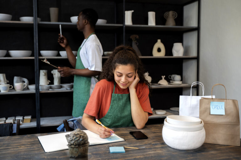 Two people doing inventory